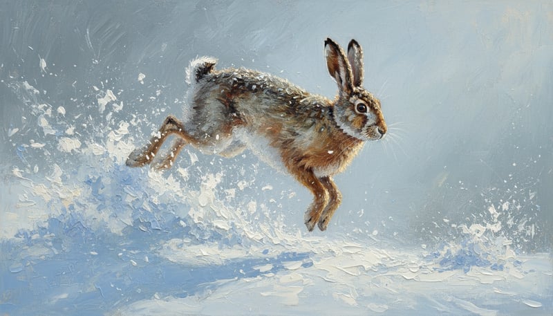 Oil Painting of Hare Mid-Hop