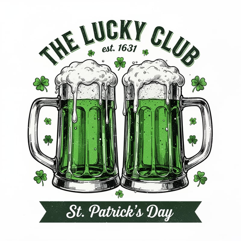 Vintage St. Patrick's Day Beer Illustration