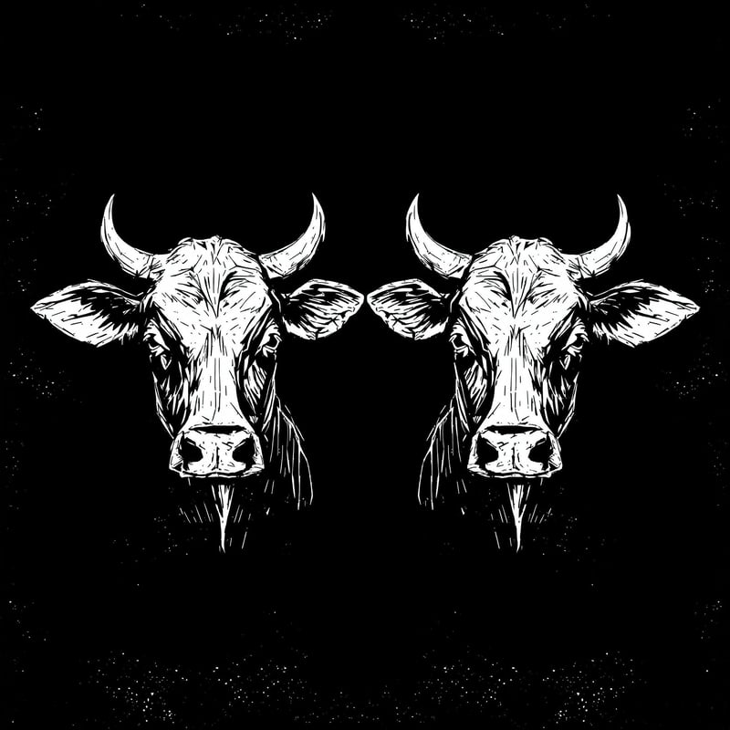 Minimalist Cow Faces Design