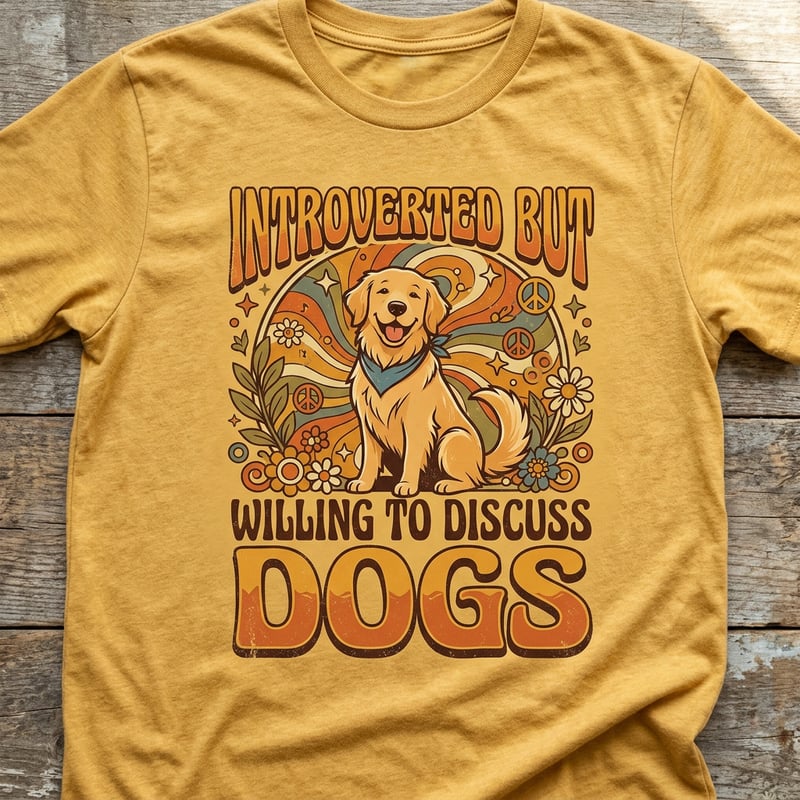 Retro 70s Introverted Dog T-Shirt
