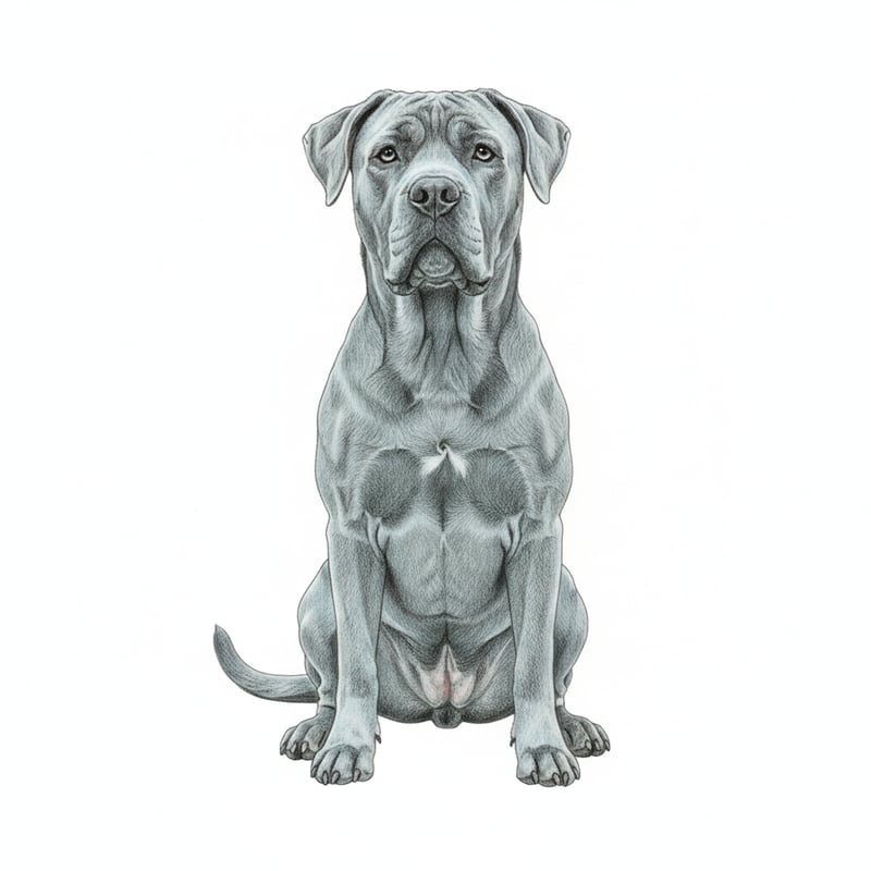Realistic Cane Corso Drawing