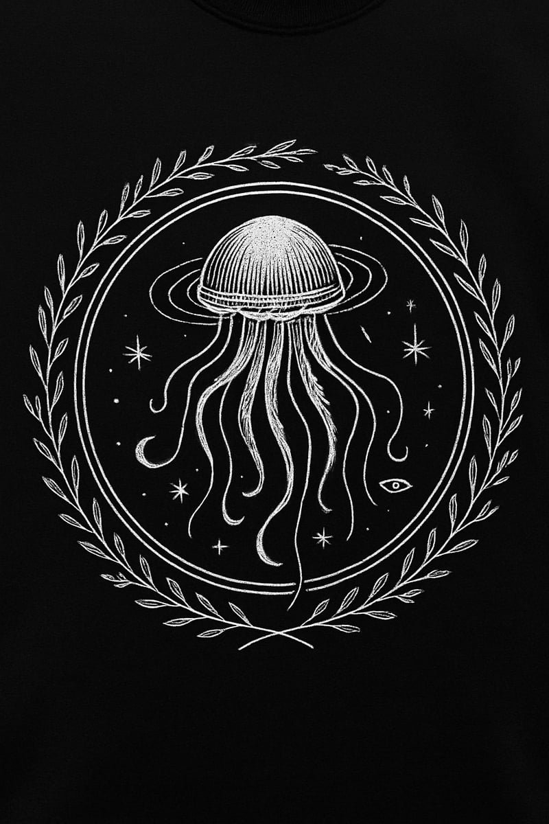 Monochrome Jellyfish Emblem Design