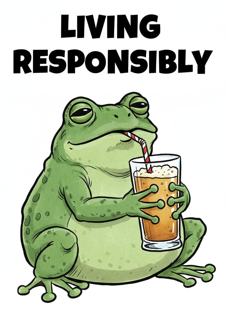 Frog Sipping Drink Meme