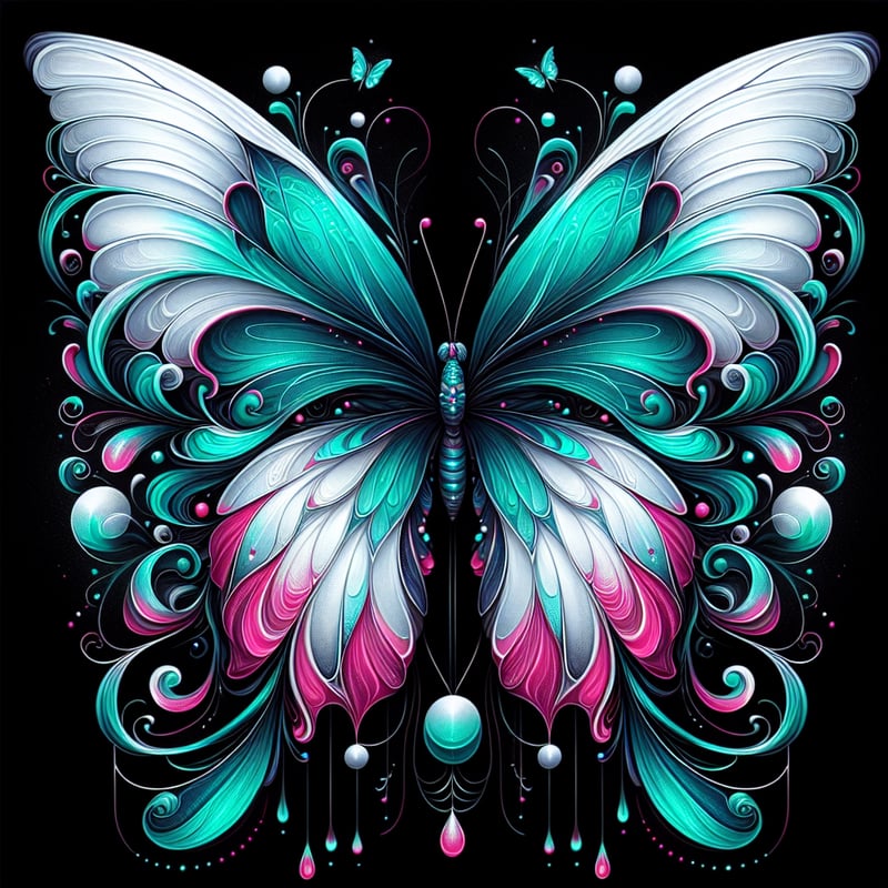 Ultra-Clean Neon Butterfly Artwork