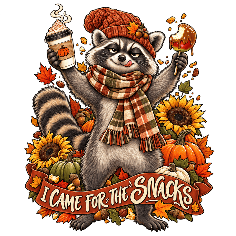 Cheeky Raccoon Autumn DTF