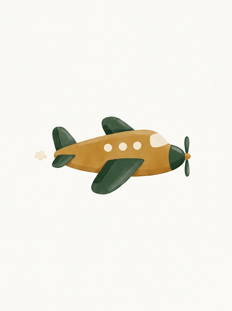 Minimalist Vintage Propeller Airplane Art