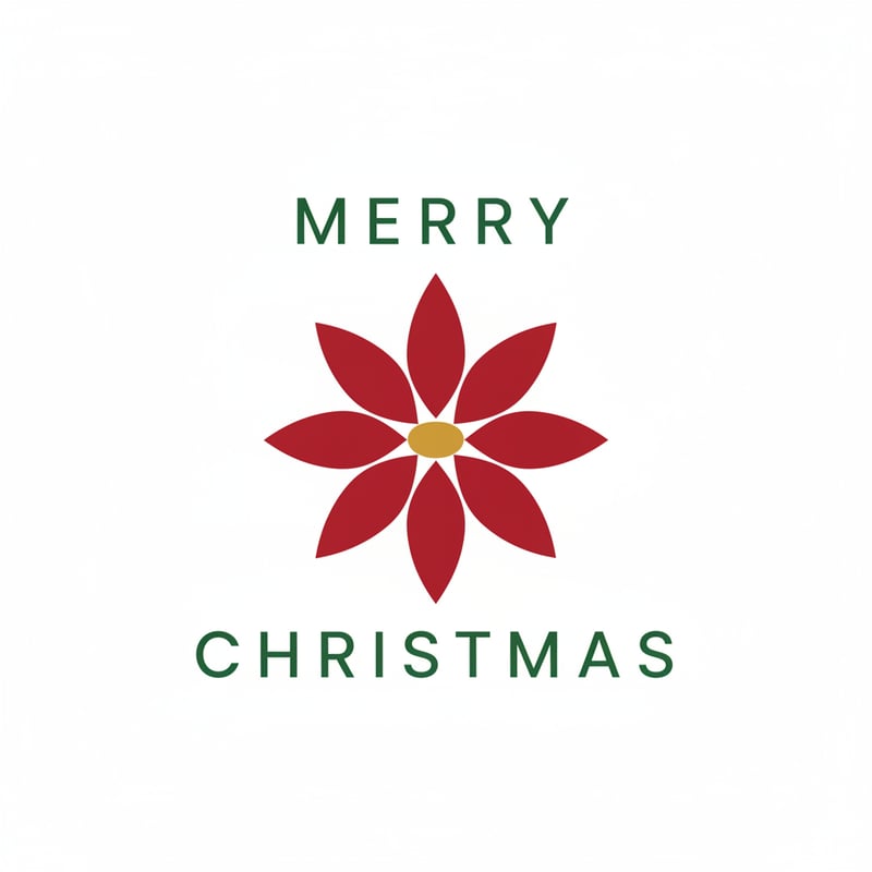 Minimalist Retro Floral Christmas Design