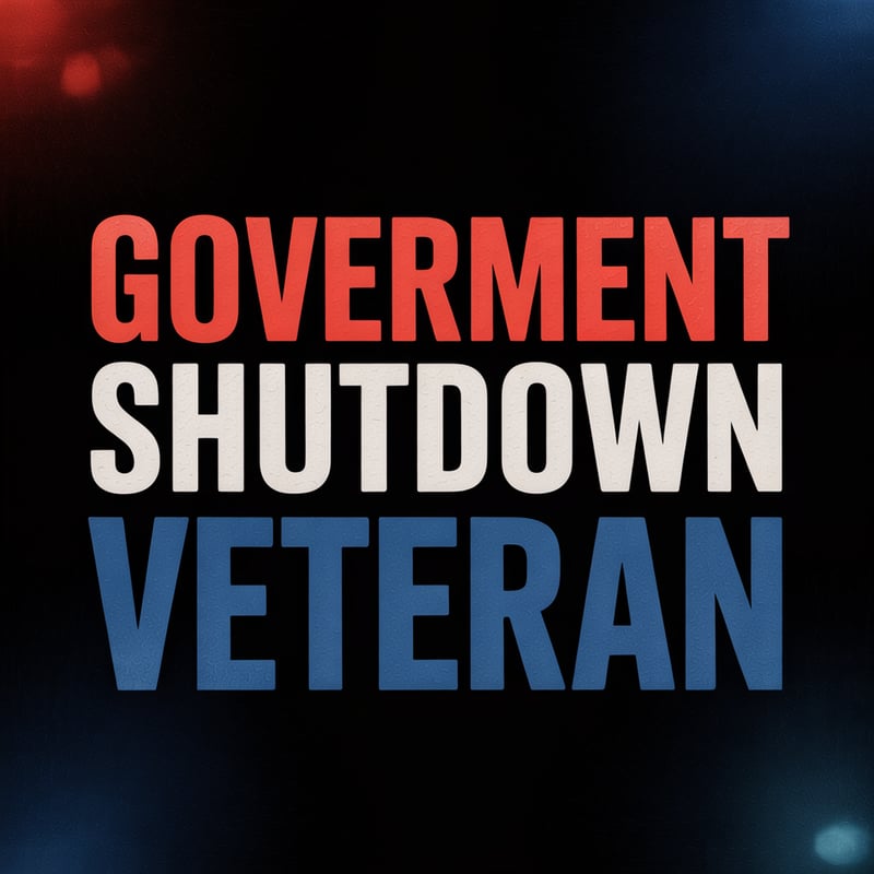 Government Shutdown Veteran Text Design