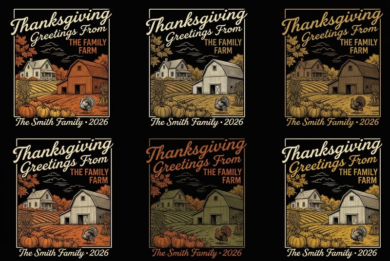 Vintage Thanksgiving Farm Greetings