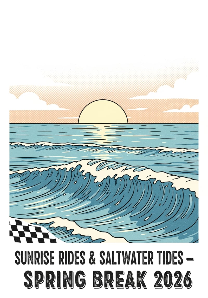 Retro Daytona Beach Sunrise Surf Art