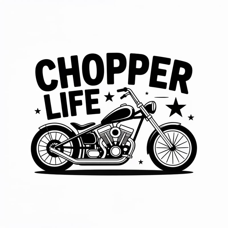 Chopper Life Line Art Design