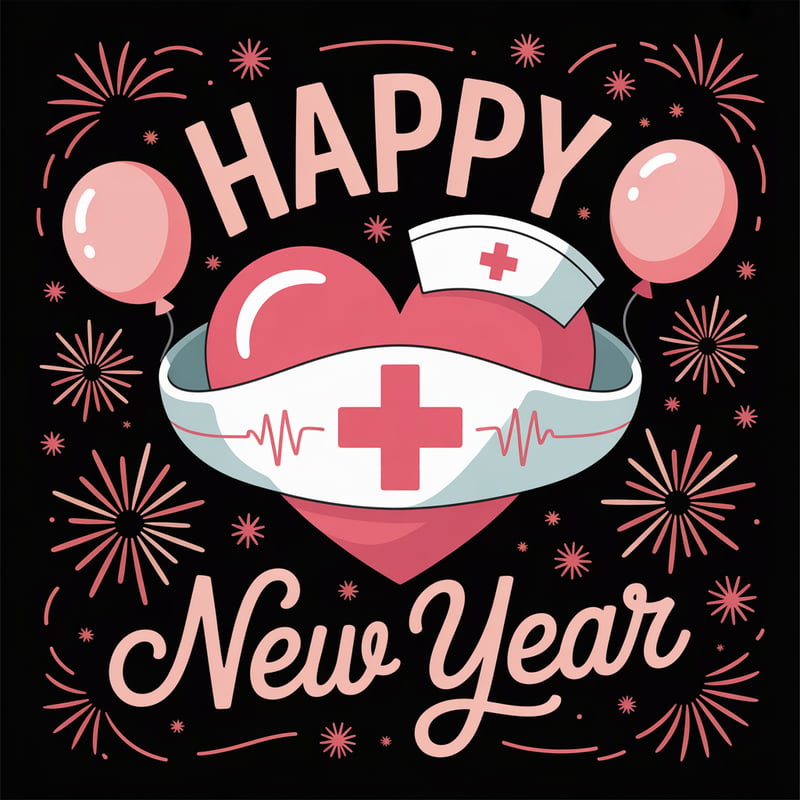 Festive Medical New Year Heart Design