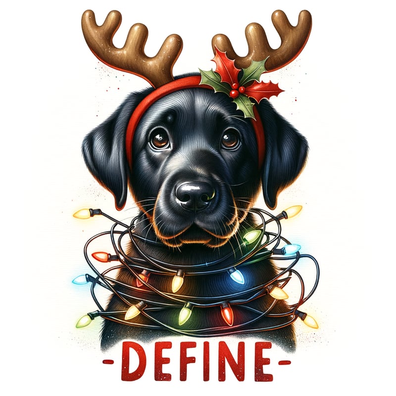 Festive Black Labrador Watercolor Art
