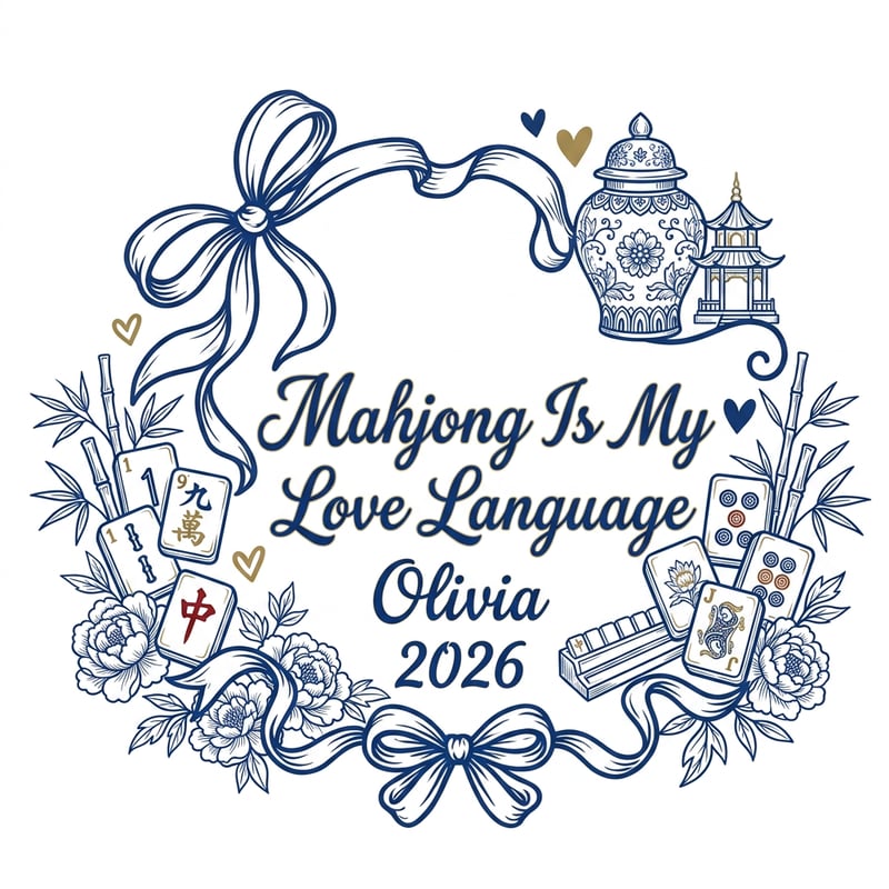 Blue-and-White Chinoiserie Mahjong Art