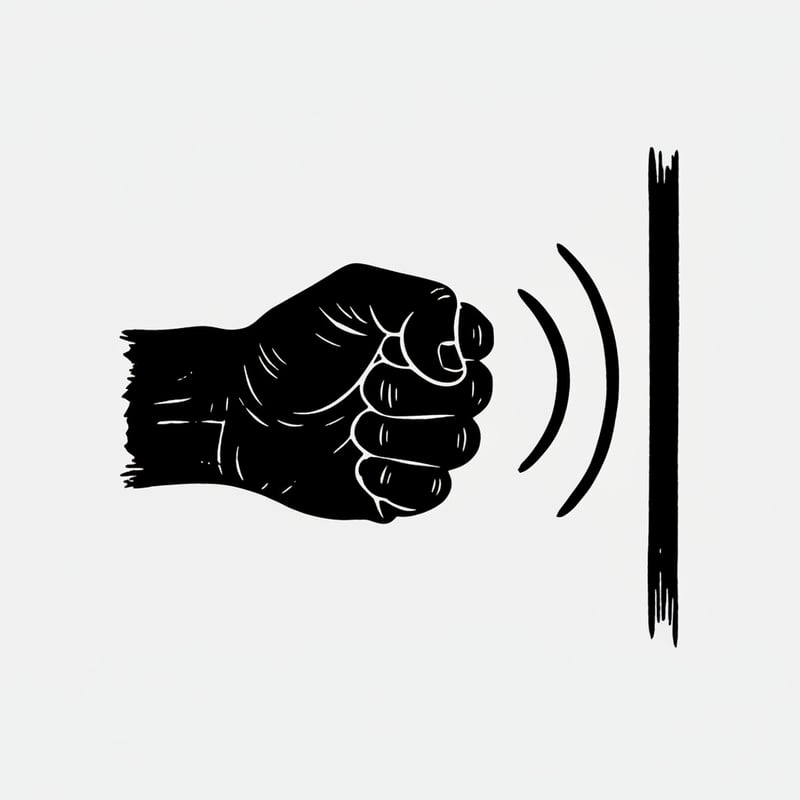 Black Graphic of Knocking Fist