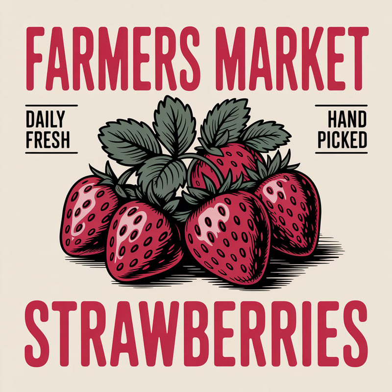 Vintage Farmers Market Strawberry Ad