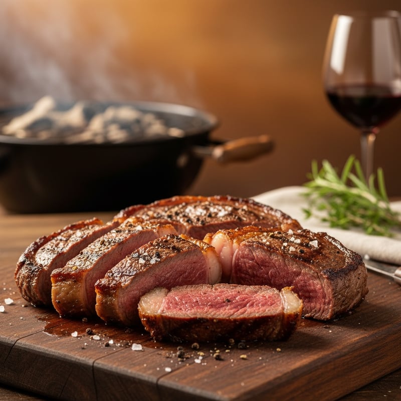 Picanha suculenta com reação de Maillard