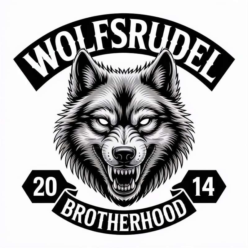 Hyper-Realistic Dark Wolf Emblem