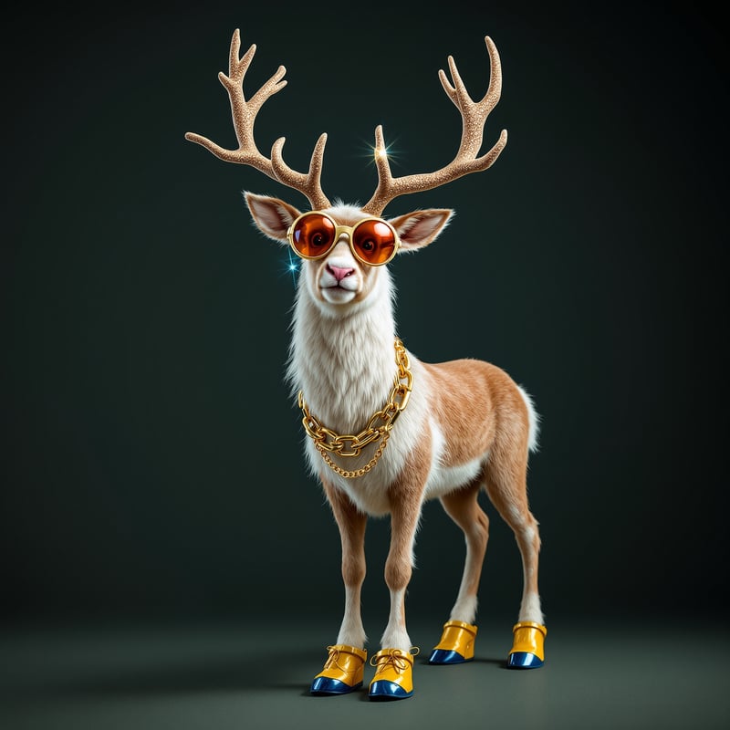 Reindeer with Disco Accessories