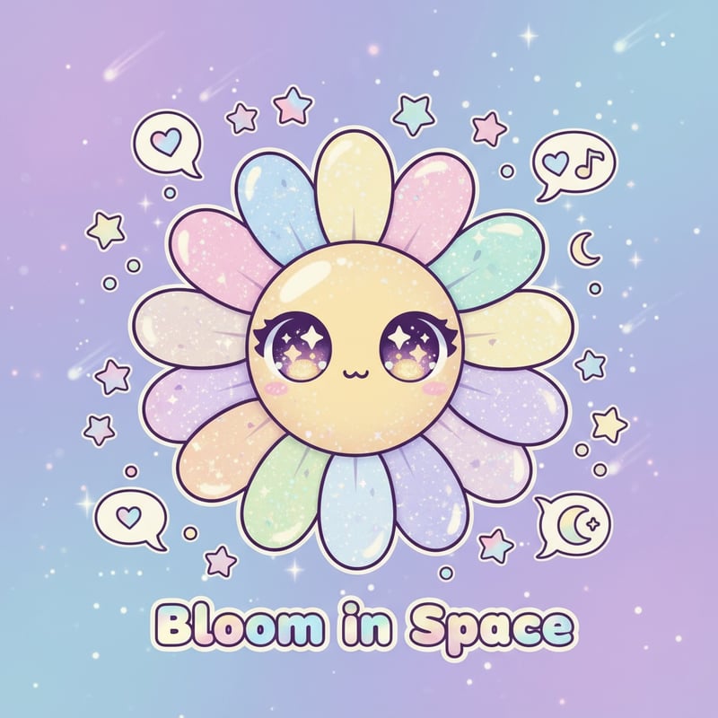 Chibi Pastel Daisy with Glittery Eyes