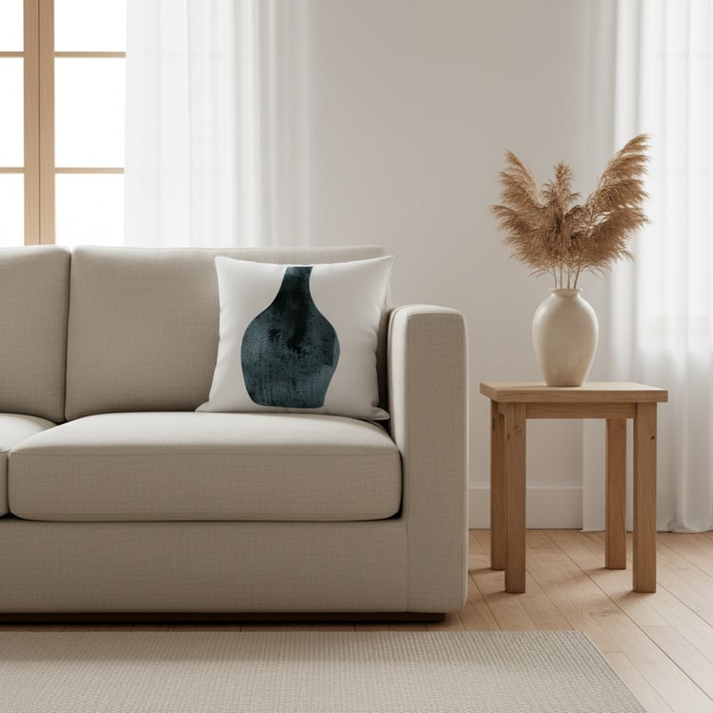 Serene Japandi Living Room Scene