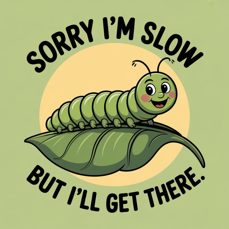 Quirky Retro Caterpillar Drawing
