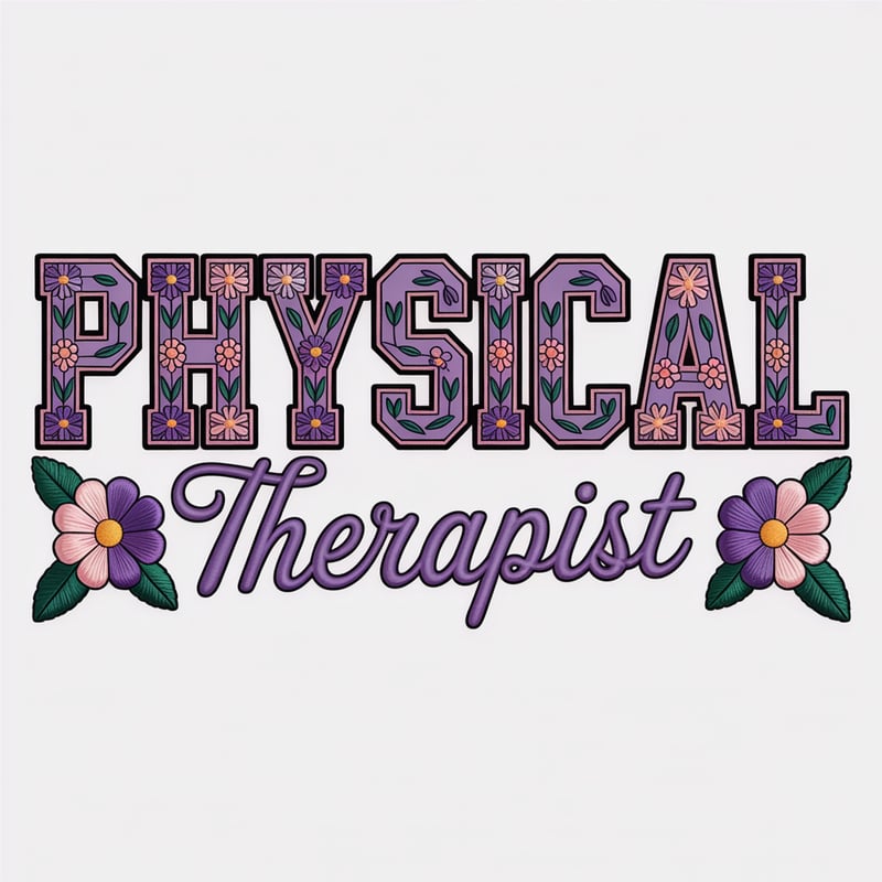 Physical Therapist Floral Varsity Design