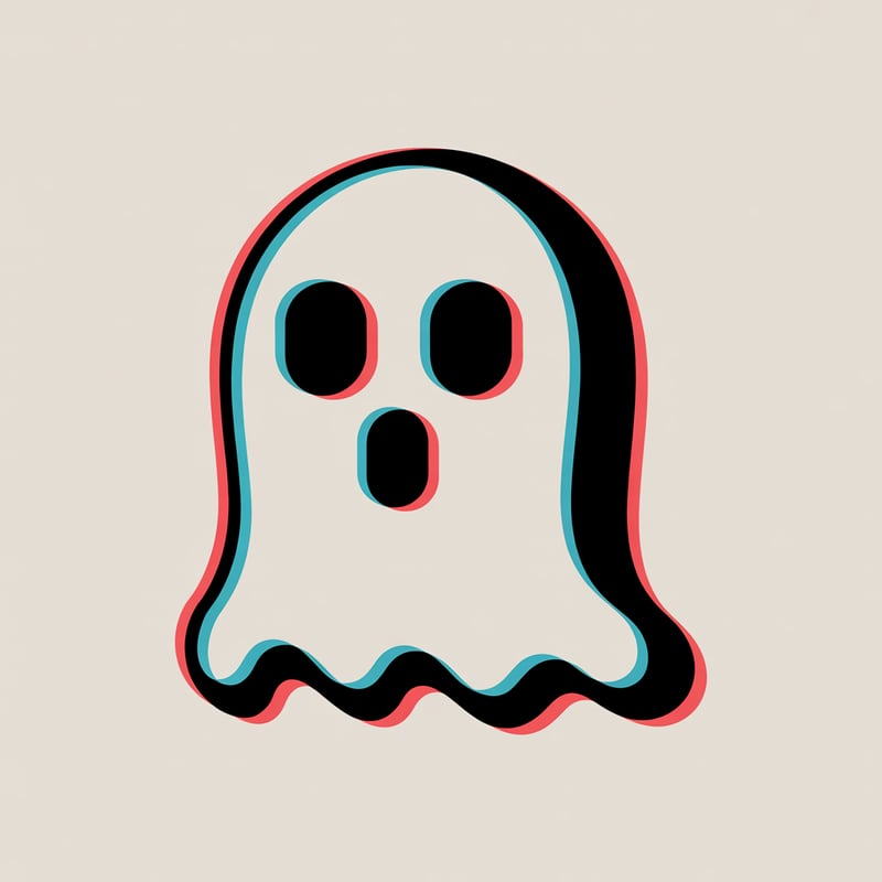Minimalist Ghost 3D T-Shirt Design