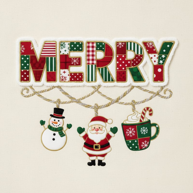 Christmas Patchwork MERRY Design