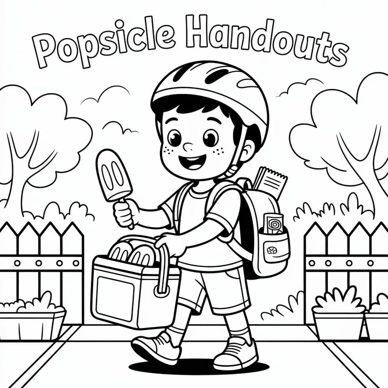 Noah Giving Popsicles Coloring Page