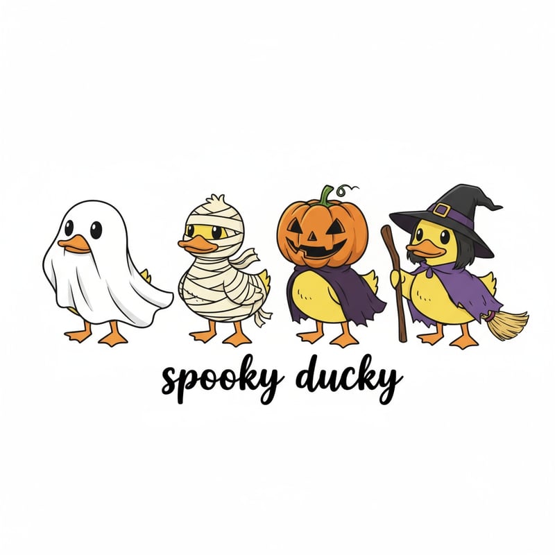 Halloween Ducks Cartoon Illustration