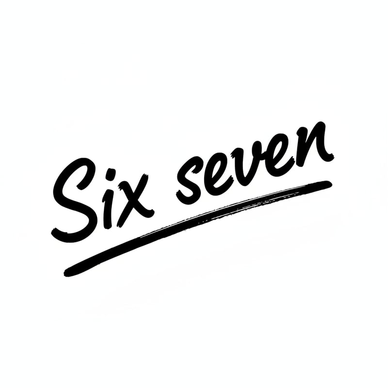 Handwritten Brush Font Text 'Six Seven'