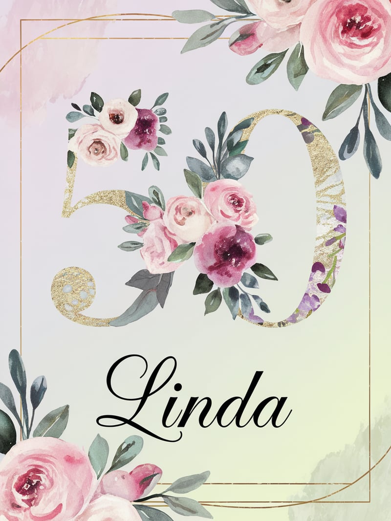 Floral 50 Mug Design