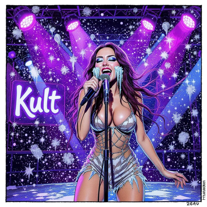 Adult Comic Page with Singing Woman