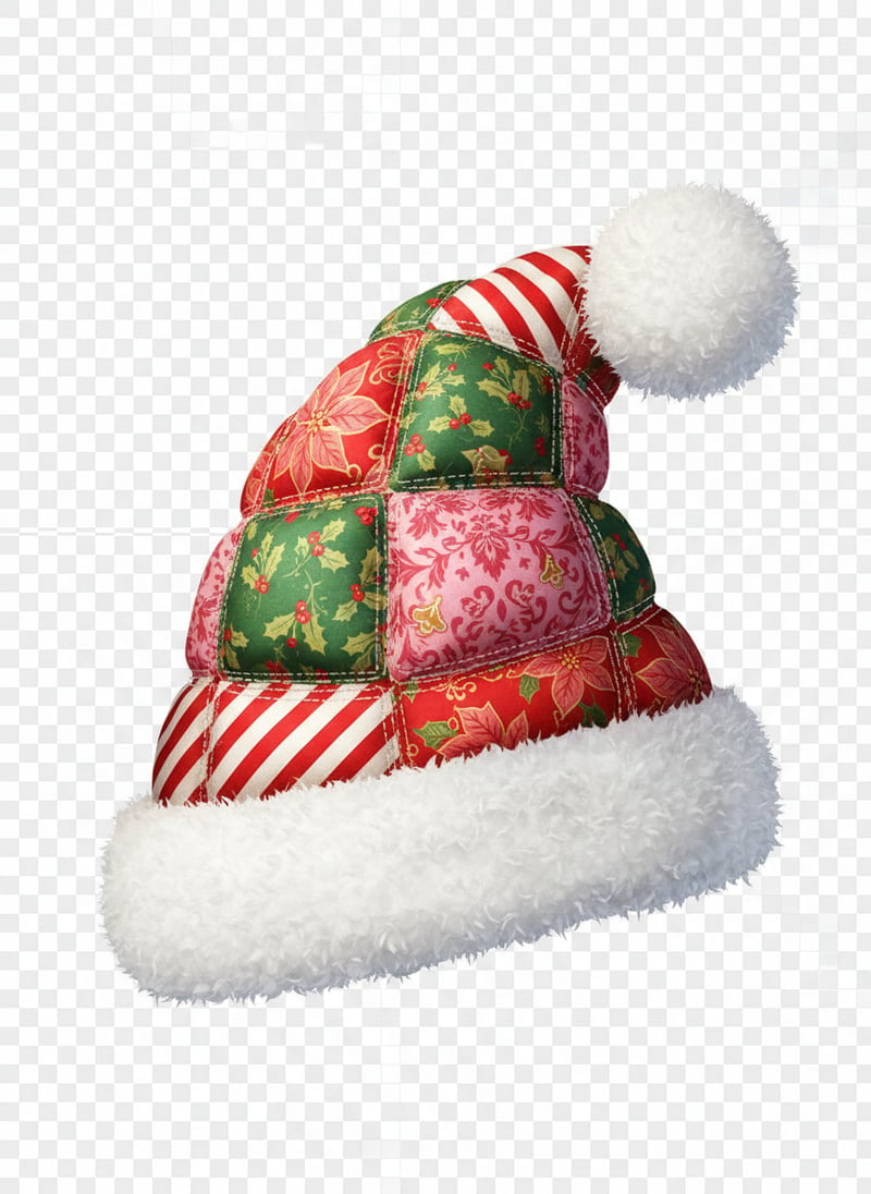 Quilt-Style Patchwork Santa Hat