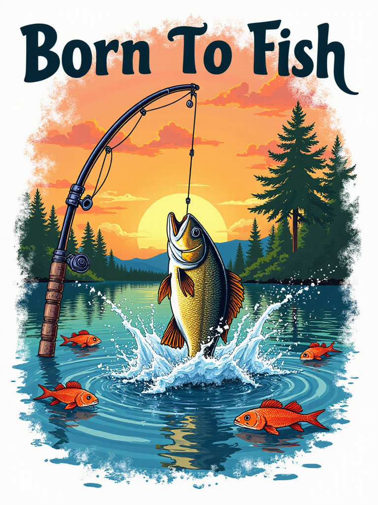 Born To Fish T-Shirt Design