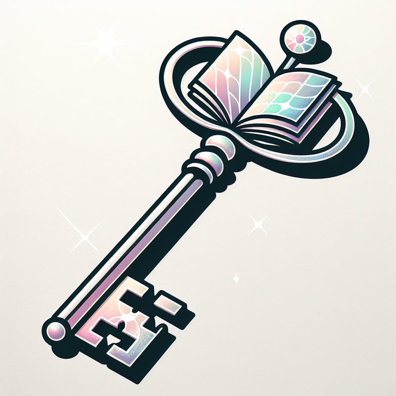 Vintage Key with Book-Shaped Head
