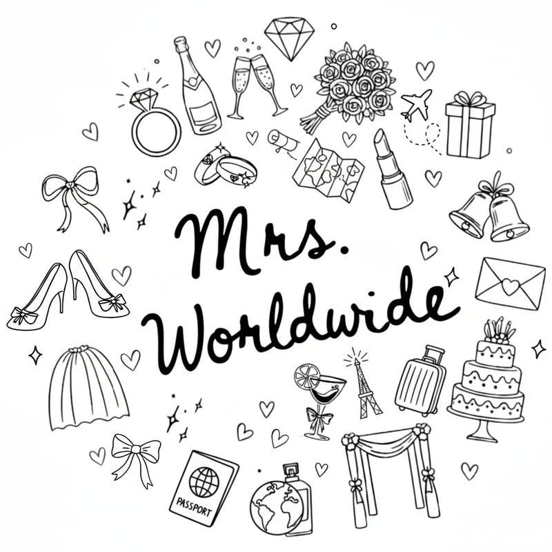 Mrs. Worldwide Travel Doodle Design
