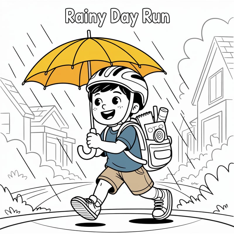 Noah's Rainy Day Run Coloring Page
