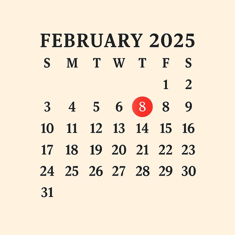 February 1st on Saturday Calendar