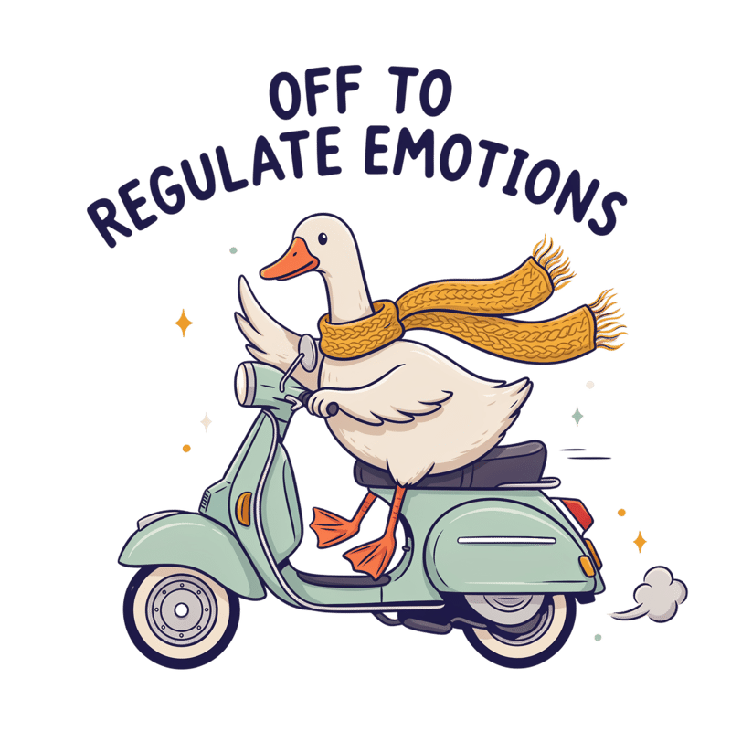 Scarf-Wearing Goose Scooter Graphic