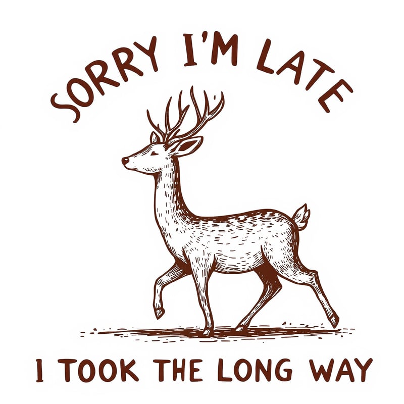Retro Deer Illustration with Quote