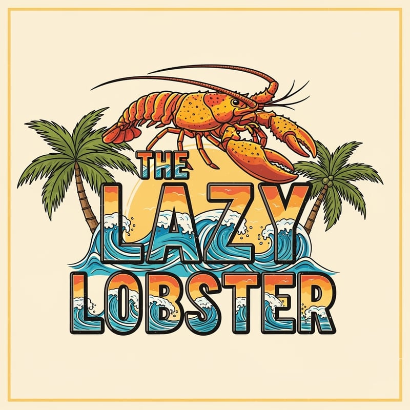 Retro Lazy Lobster Vector Logo