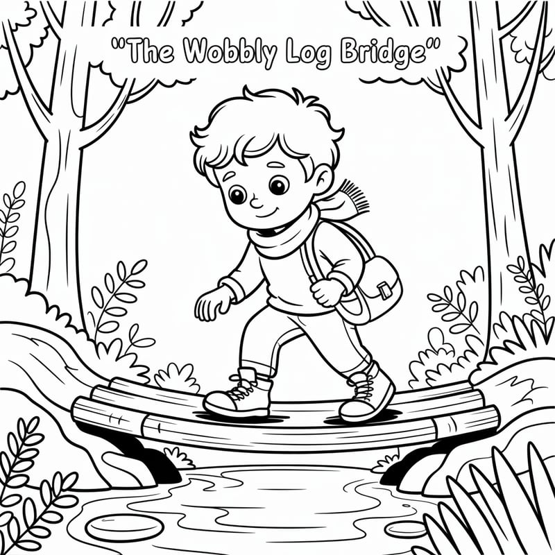 Toby Crossing Wobbly Log Bridge