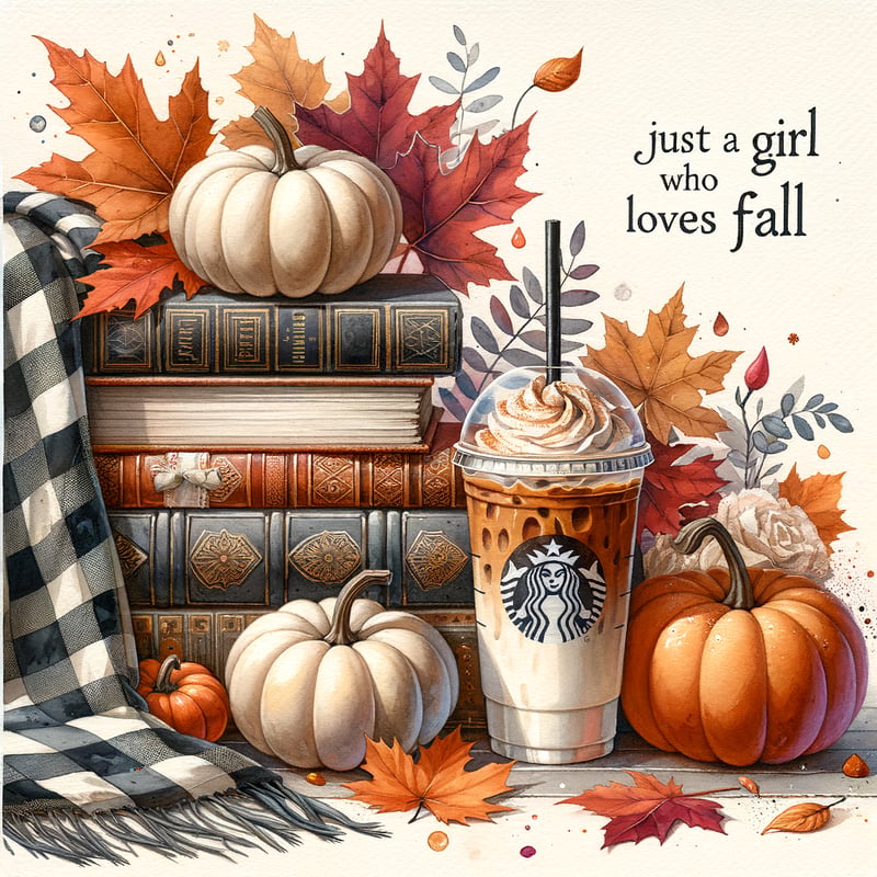 Fall Scene with Vintage Books and Coffee