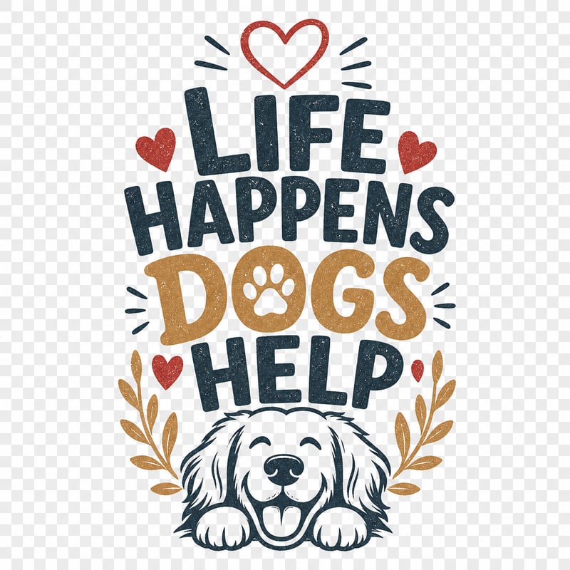 Life Happens Dogs Help — Dog Lover PNG