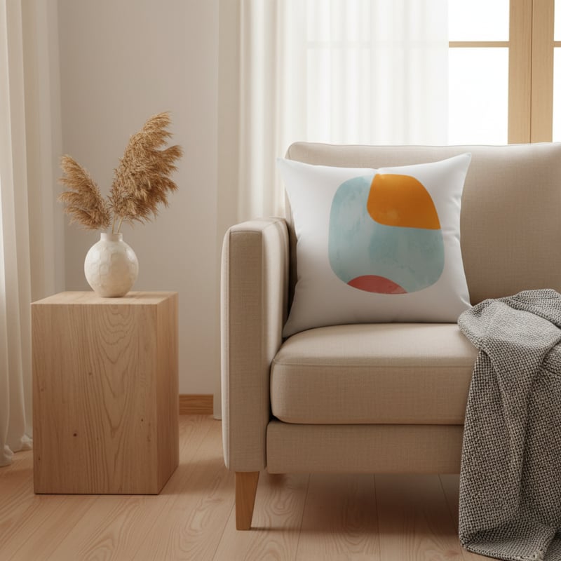 Serene Japandi Living Room Scene