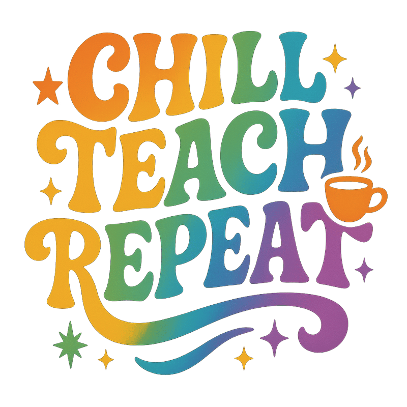Groovy Chill Teach Repeat T-Shirt Design