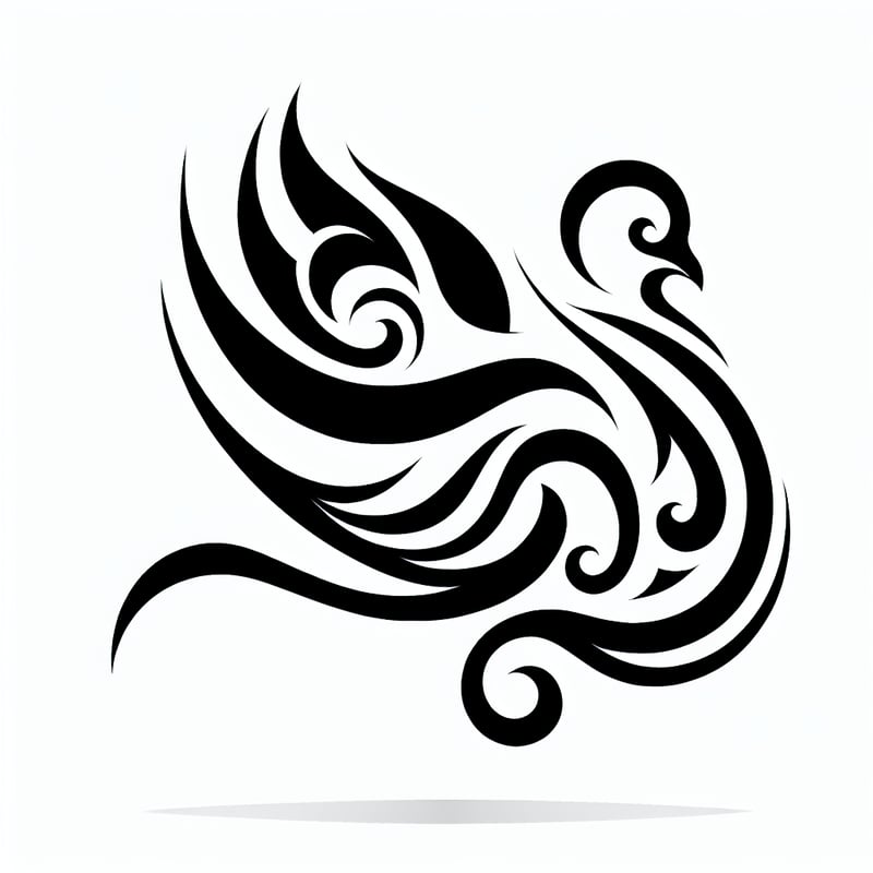 Elegant Black and White Dove Tattoo