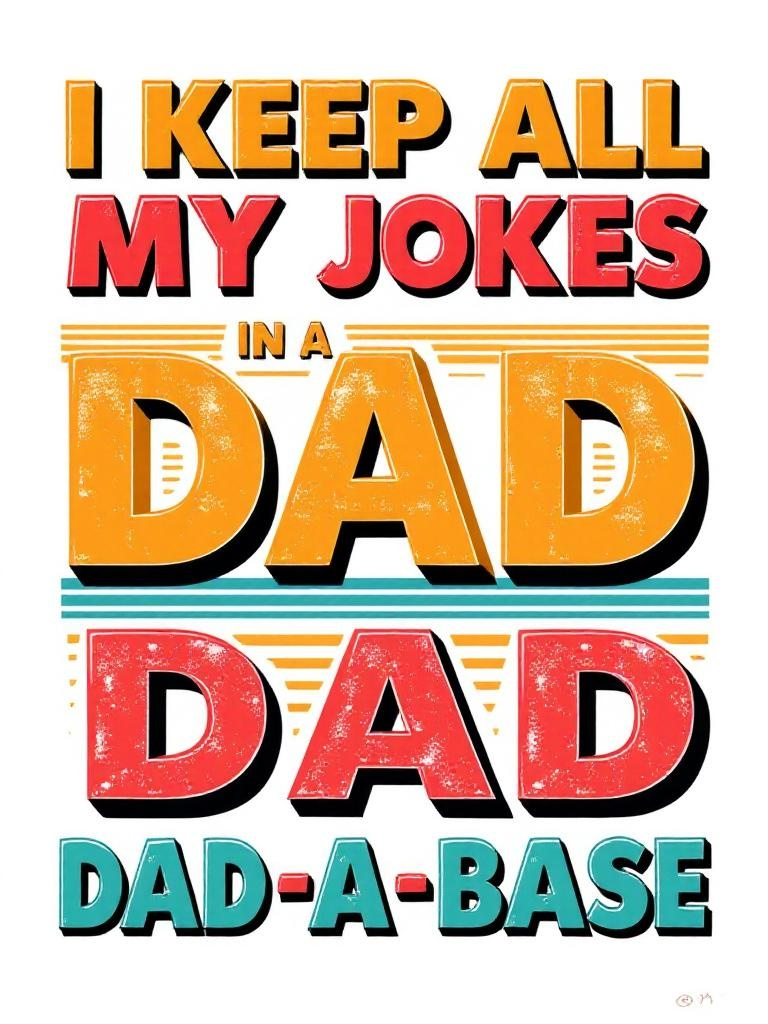 Retro Dad Jokes Typography Design